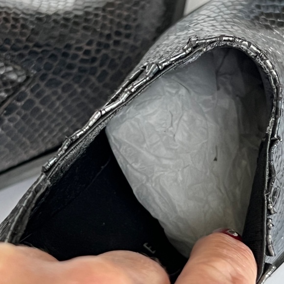 Very Volatile Ankle Boots Shiny Snake Print NWT - Picture 4 of 9